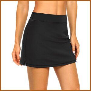 Nylon Spandex Tennis Skort with Pockets and Built-In Shorts